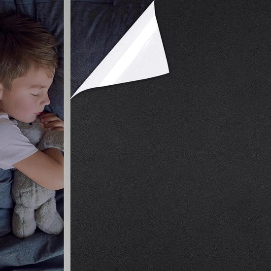 Film adesivo autoadesivo per oscuramento delle finestre - Film opaco per occultamento - Film per privazione di luce UV - Film statico per camera da letto - Upgrade nero - Dimensione grande [605x400cm]