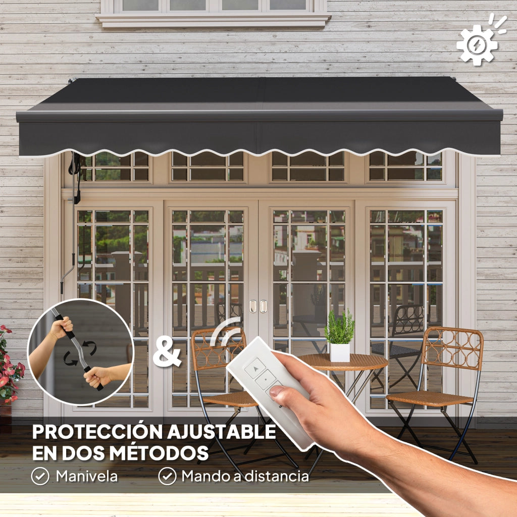 Toldo Retrattile per Giardino e Terrazzo ¨C zephmum ¨C Grigio Scuro 296x250 cm