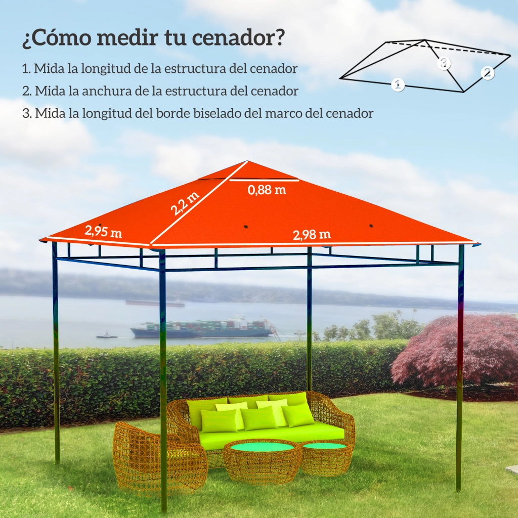 Copertura per Gazebo ¨C zephmum ¨C Arancione 300x300 cm