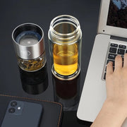 Set di tè con infusore, set di tè con filtro e set di tè con infusore a doppia parete 238 ml con coperchio, set di tè con filtro a sifone per un tè da un bicchiere, set di tè in vetro con filtro a sifone per tè in bustina e frutta.
