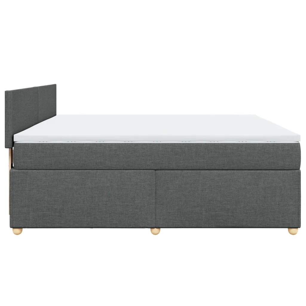 Giroletto a Molle con Materasso Grigio Scuro 180x200 cm Tessuto