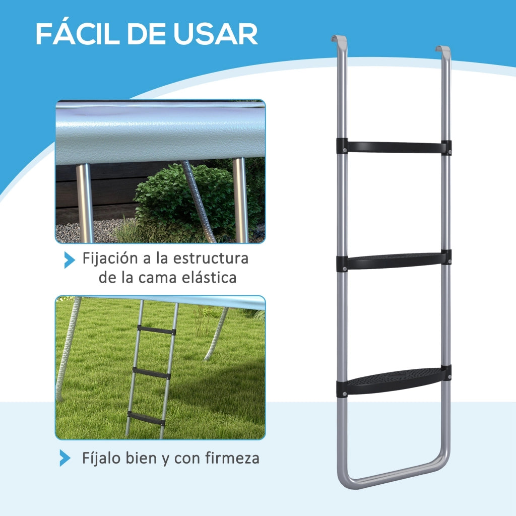 Scala Letto 3 Gradini ¨C Zephmum ¨C Argento 110x32 cm