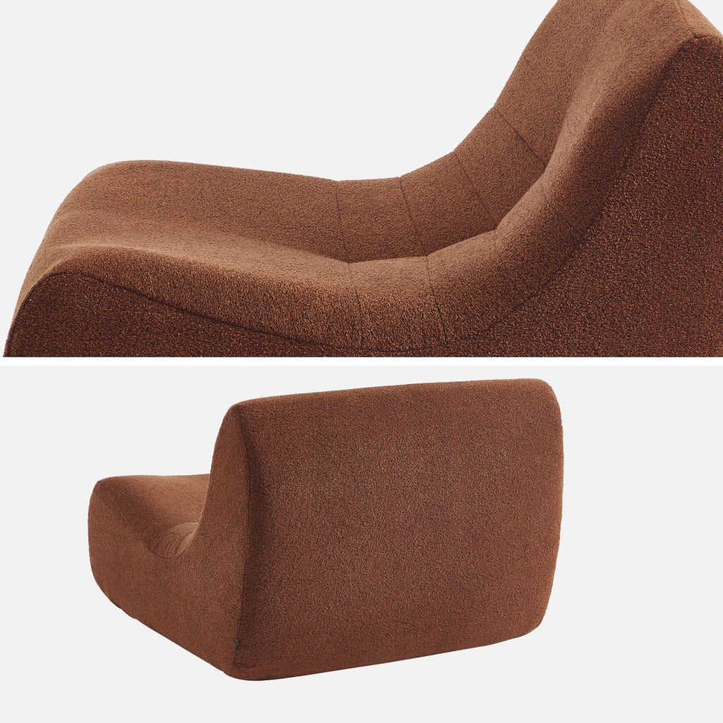 Divano modulare in bouclé, 3 posti, terracotta