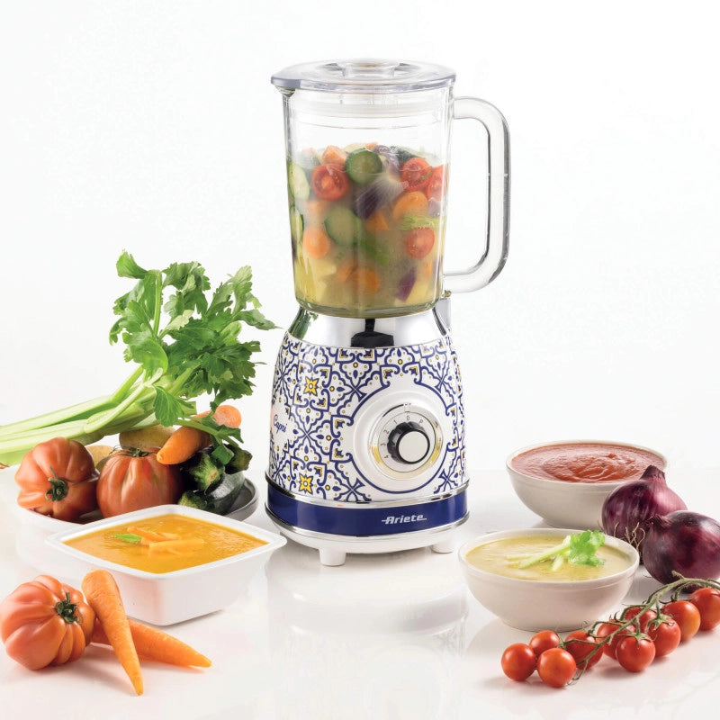 Frullatore 1000W - 4 lame inox - 4 velocità - Tazza in vetro 1,5L