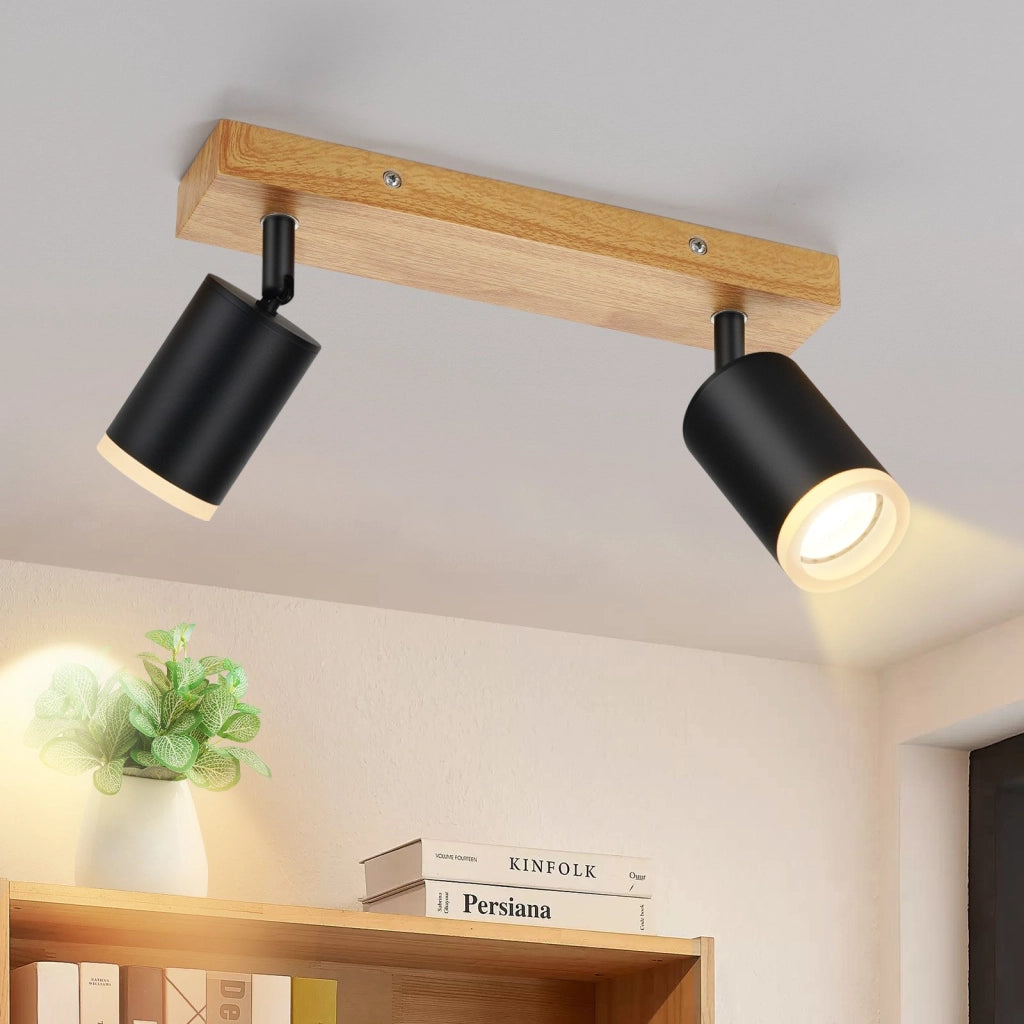 ZMH Faretto da soffitto LED 2 fiamme GU10 plafoniera in acrilico orientabile a 350° per soggiorno