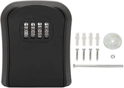 Cassaforte con Chiusura a Codice - Scatola Segreta con Chiusura a Cifra - Porta Chiavi Esterna - Materiale in Lega di Alluminio - 4 Digitale - Resistente ai Colpi