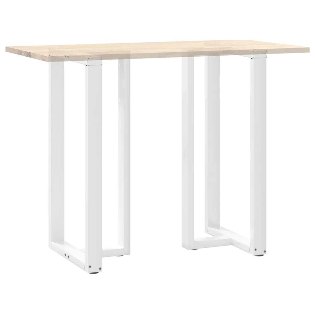 Gambe per tavolo da bar a forma di T 2 pz bianche 60x35x(110-111) cm in acciaio
