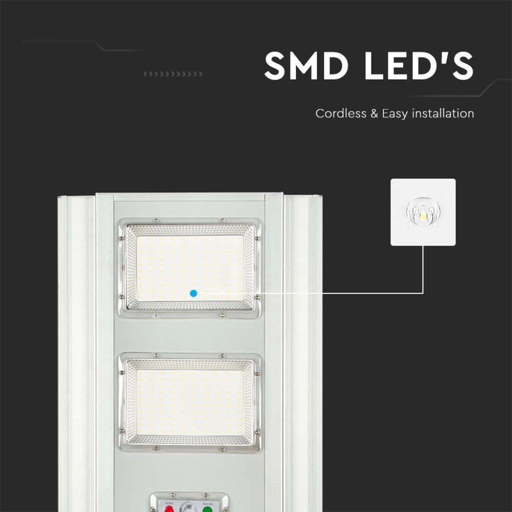 V-TAC Armatura Stradale con Pannello Solare 200W Colore Bianco 6000K IP65 SKU 6756