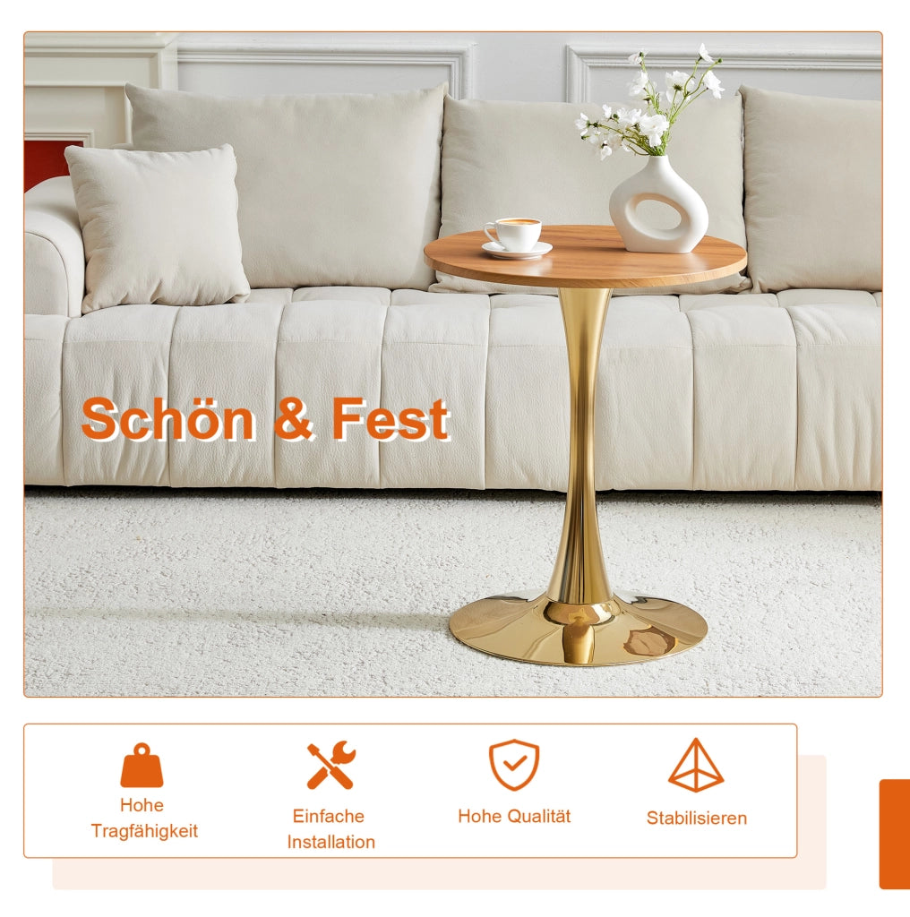 Set tavolo e sedie bianco e oro con piano MDF e rivestimento in PU