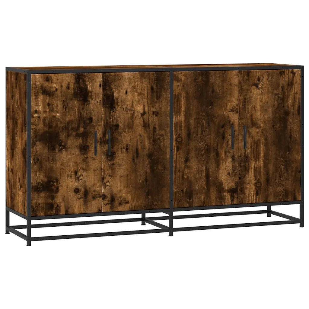 Credenza Rovere Fumo 134x35x76 cm in Truciolato