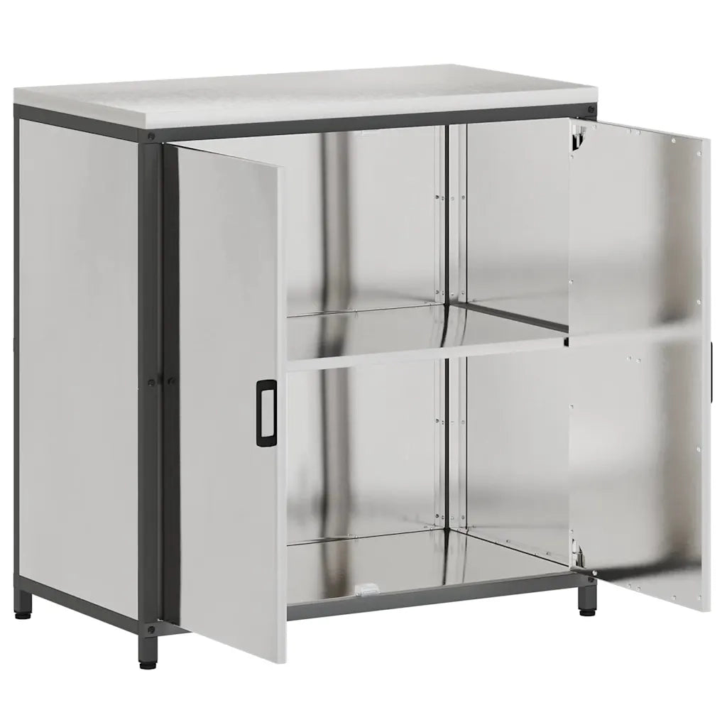 Stoccaggio in cucina con porta Argento 90 x 50 x 92 cm Acciaio 874986
