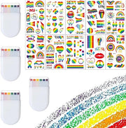 4 Set di Sticker per Trucco - Colori Arcobaleno - Tijdelijke Stickers per Feste e Festival.