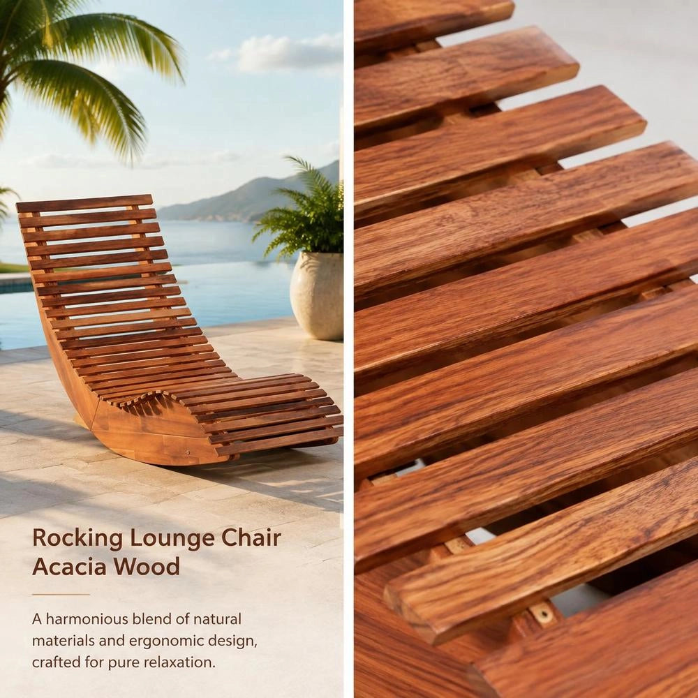 Rocking Lounger Acacia Wood