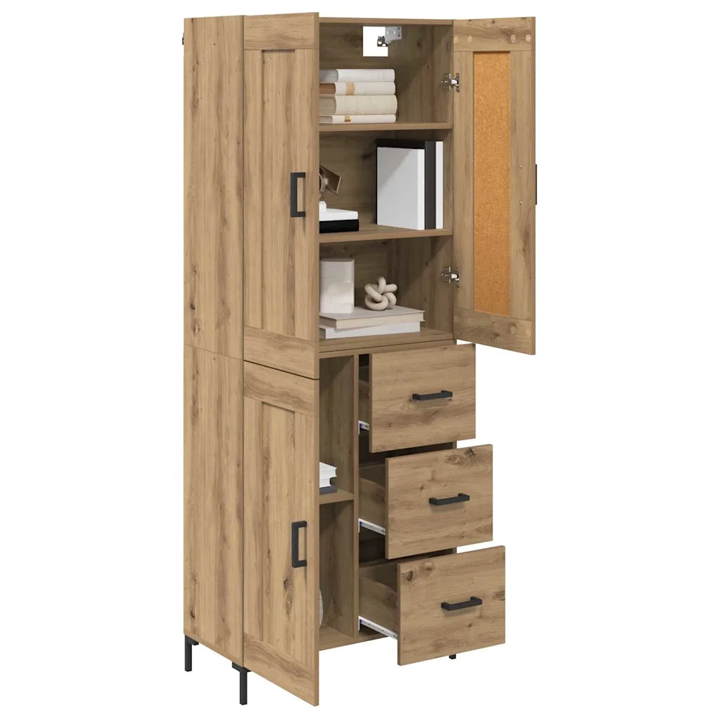 Credenza 2 pcs Rovere artigianale Legno multistrato 3415927