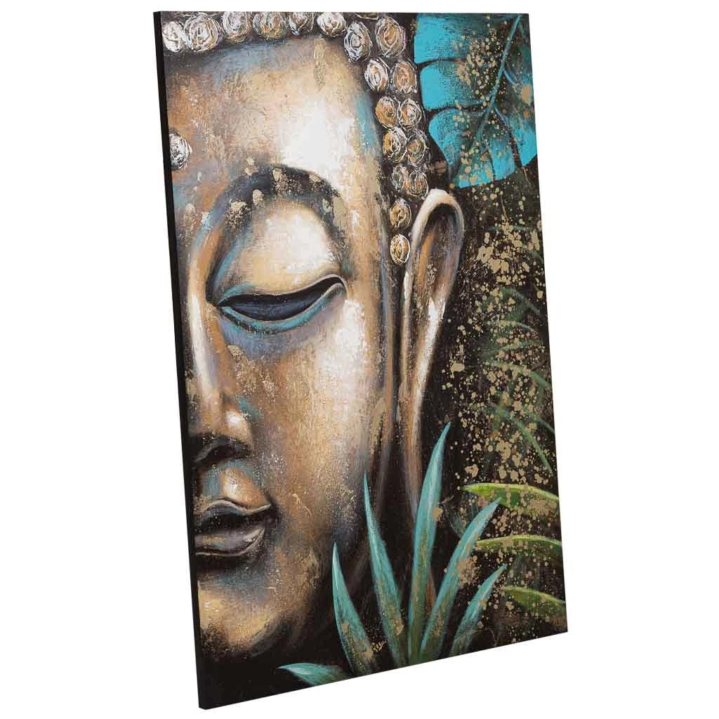 Quadro dipinto a mano con rilievo blu 80x120x3h