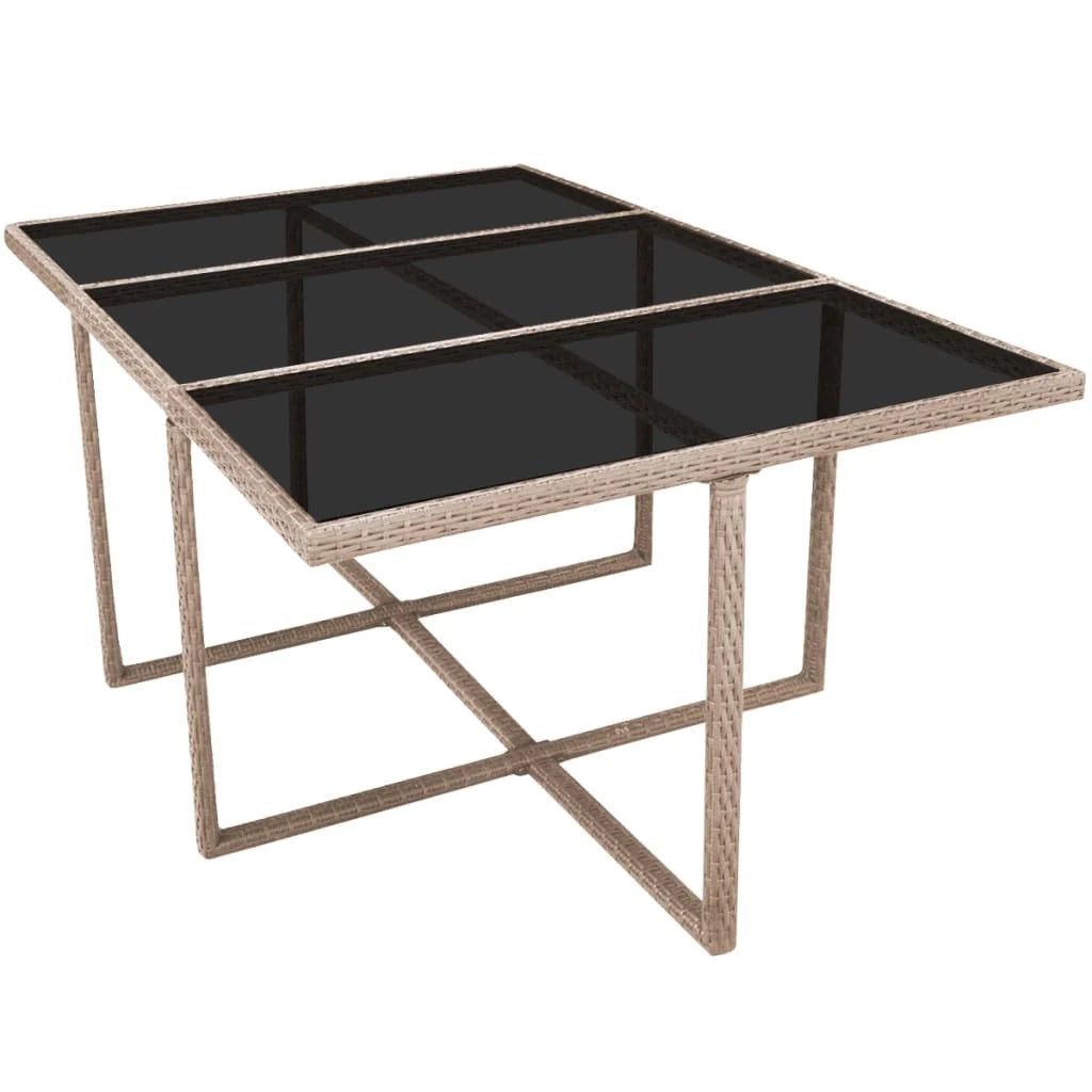 Set di mobili da giardino mobili da esterno set di mobili impilabili con cuscini 11 pezzi rattan beige 02_0018332