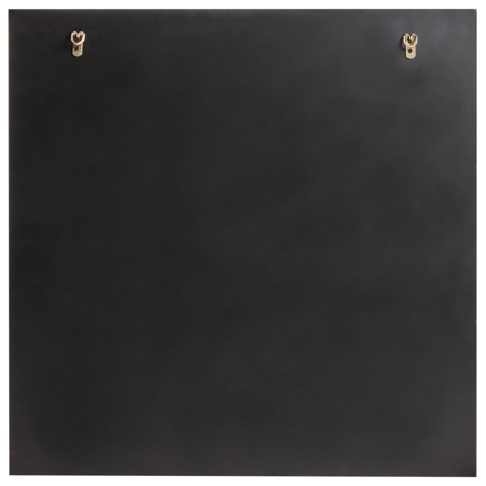 Specchio da parete di forma quadrata con ganci in vetro e MDF argento 80 x 80 cm stile moderno