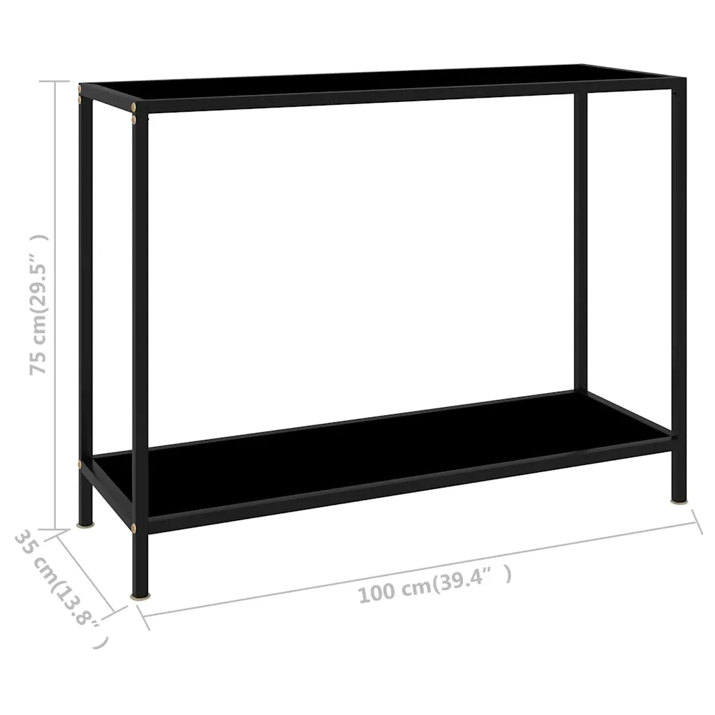 Tavolo Consolle | Tavolo d'Ingresso Nero 100x35x75 cm in Vetro Temperato