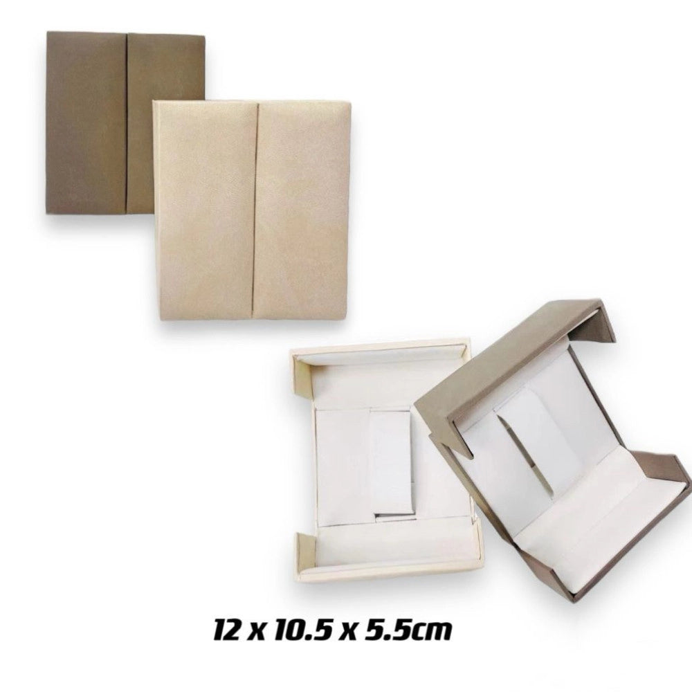 Trade Shop - Scatola Porta Orologio Elegante Beige 12x10.5x5.5 Cm Con Interno Protettivo -