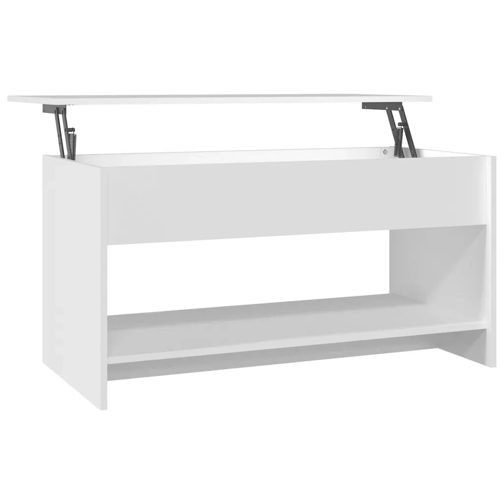 Tavolino da Salotto Bianco 102x50x52,5 cm in Legno Multistrato 809647