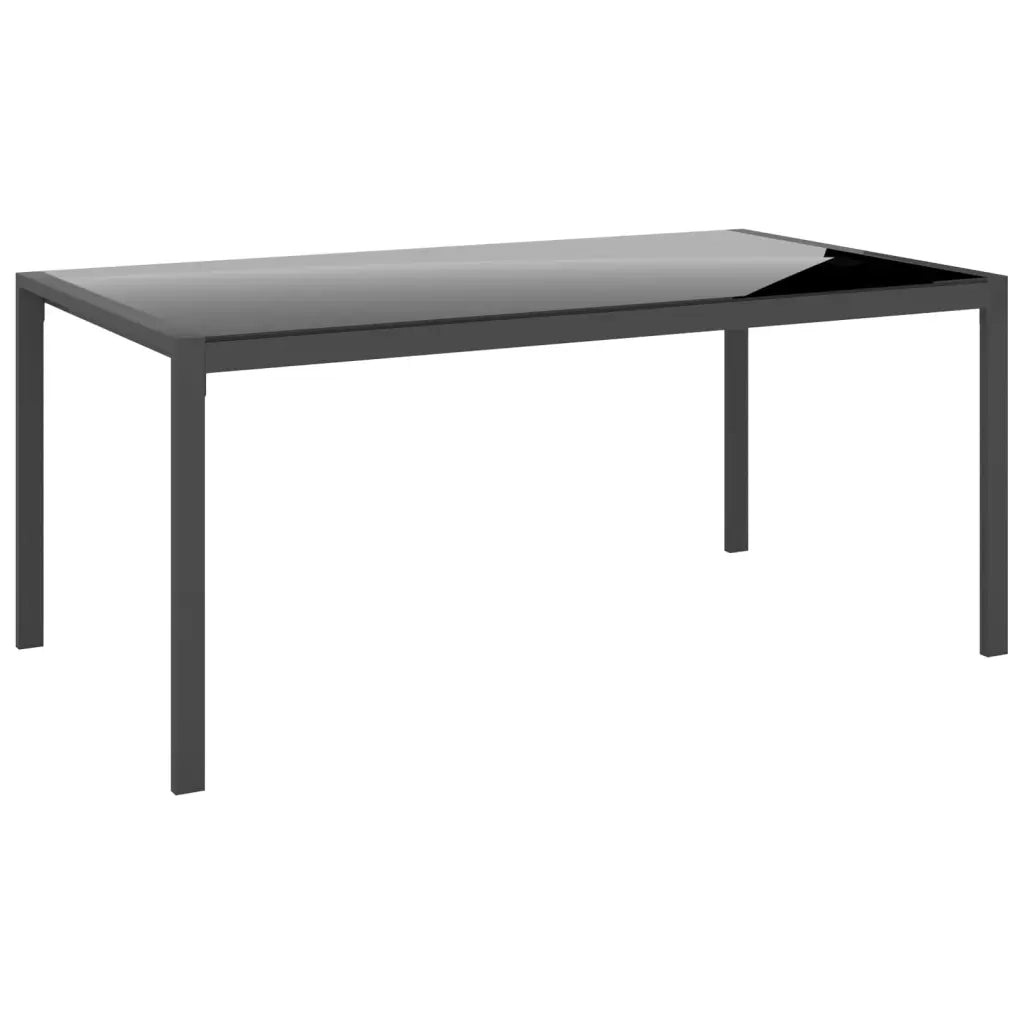Set Mobili da Giardino 4 pz con Cuscini Nero in Acciaio 360092