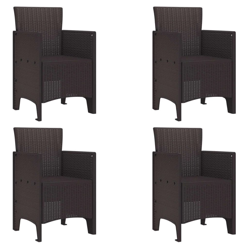 Sedia da Giardino 4 pcs Marrone 53 x 49 x 85 cm Polipropilene 847473