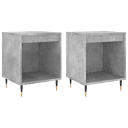 Set di 2 Comodini | Armadio da Notte | Mobiletto da notte Grigio Cemento 40x35x50 cm in Legno Multistrato