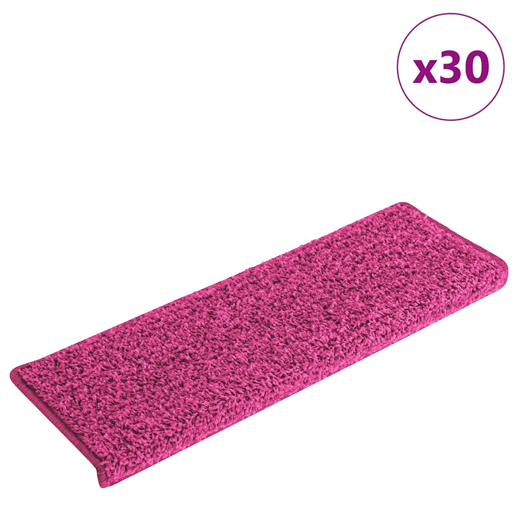 Tappetini per scale 30 pz 65x21x4 cm Rosa Bordo rettangolare
