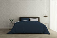 Copripiumino con Sacco e Federe Doubleface Blu Scuro/Grigio Chiaro 1 Piazza e Mezzo