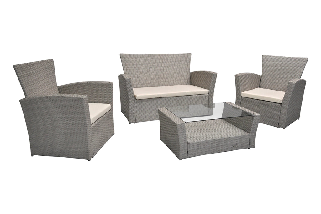 Salotto da giardino in rattan, set di divani da esterno in polyrattan tortora Aurora - RT-A03ZB