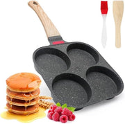 Piatto per pannocchie con coperchio - piatto per uova per 4 fori - rivestimento antiscorrosivo - padella per bistecche con manico - padella per colazione per uova - forno a gas e induzione - padella per hamburger - padella per omelette con manico
