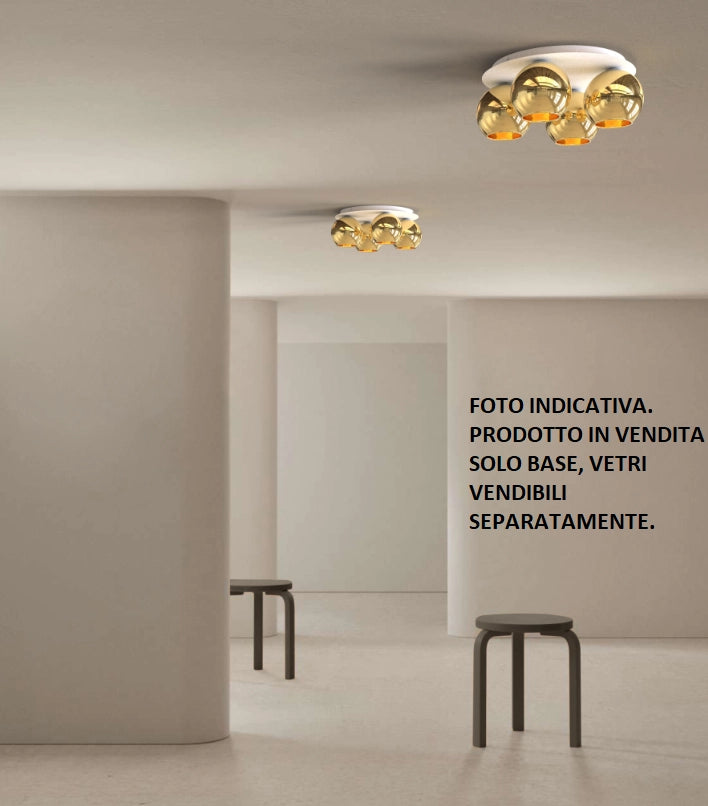 ALESSIA-1LB Lampada da soffitto struttura bianca tonda senza vetri attacco E14