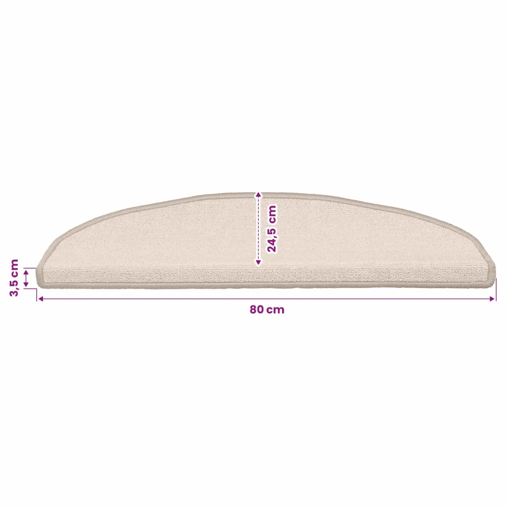 Tappetini per scale autoadesivi Semicircolare 15 pcs Tortora 42038641