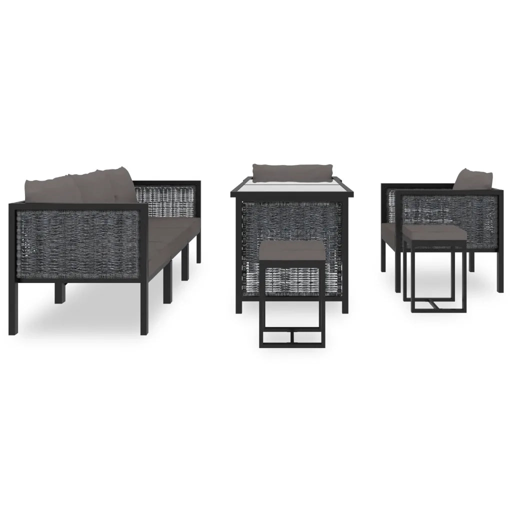 Set Divani da Giardino 8 pz con Cuscini in Polyrattan Antracite cod mxl 29945