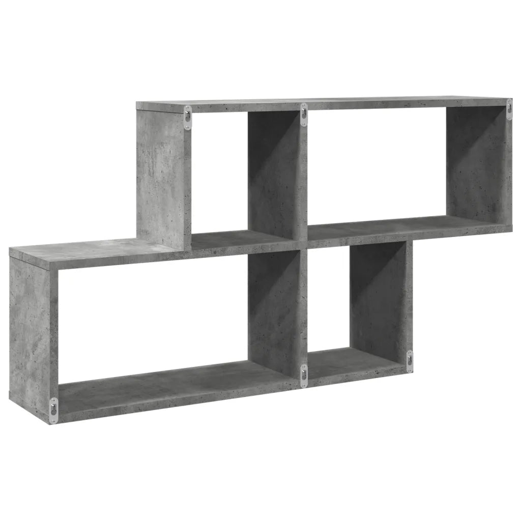 Scaffale a Muro | Mensola a parete Grigio Cemento 100x20x53 cm Legno Multistrato