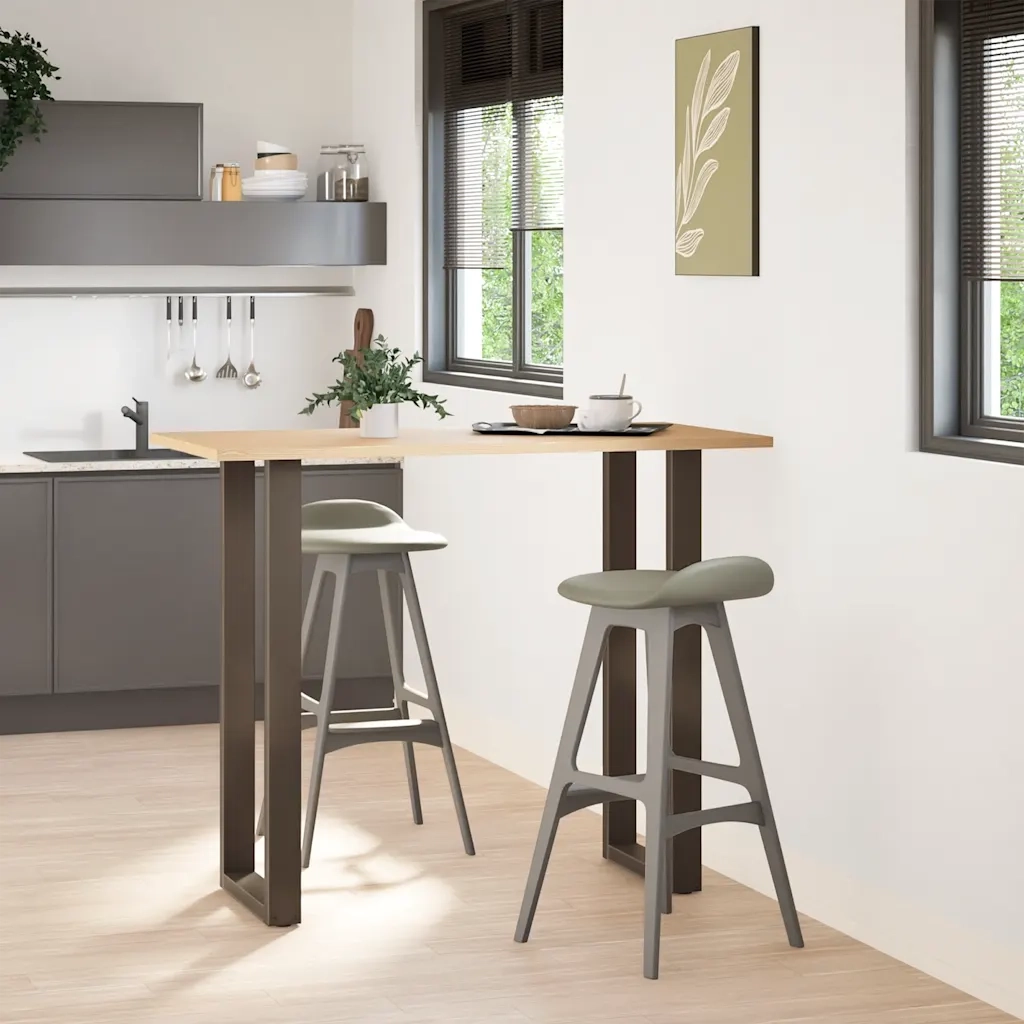 Gambe per tavolo da bar a forma di U 2 pz in acciaio naturale 50x(110-111) cm 4013247