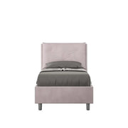 Letto singolo con rete imbottito 80x200 microfibra glicine Appia