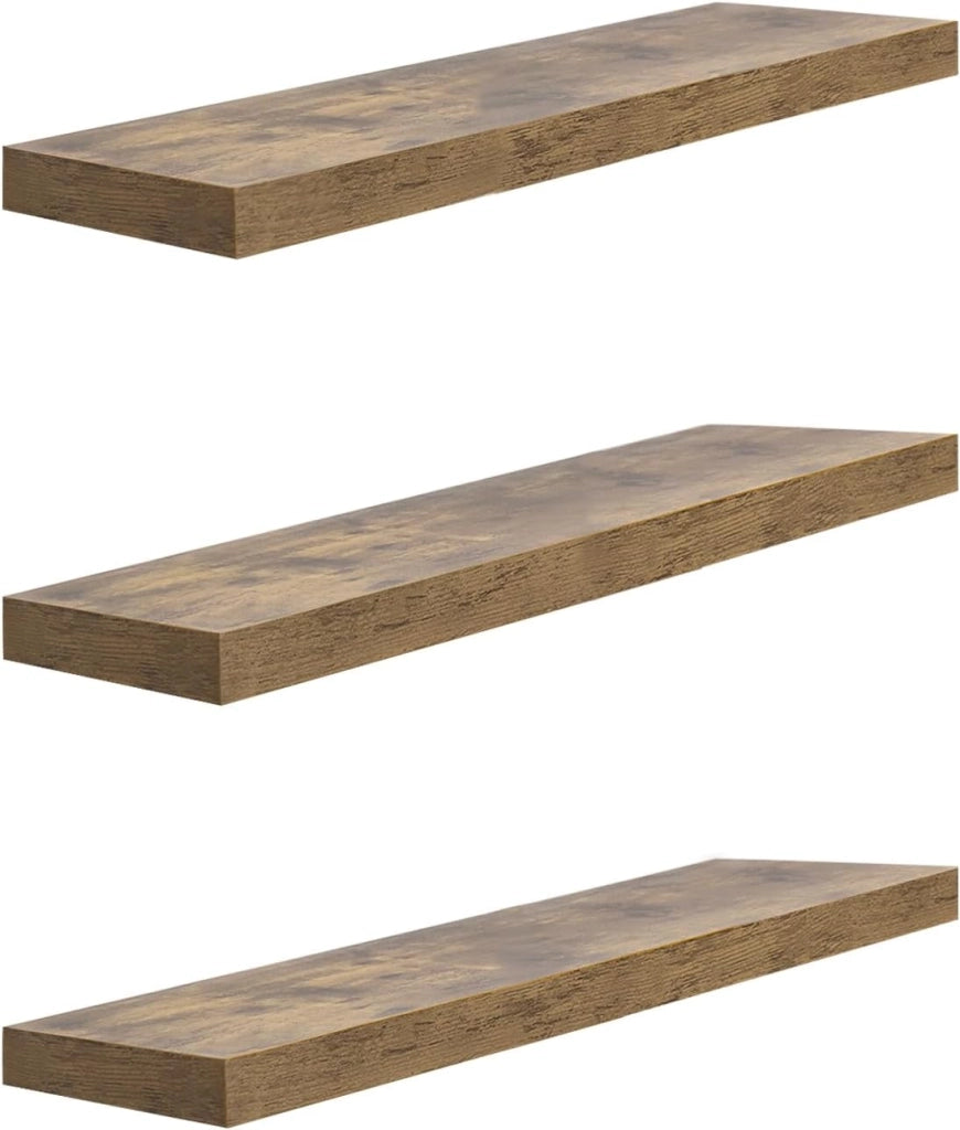 Mensola da Parete, Mensola da Muro, Legno MDF, Set di 3, per Cucina, Bagno, Soggiorno, ECC