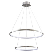 Lampadario LED Polux LEA 35W 4000K nichel Ø60 due anelli