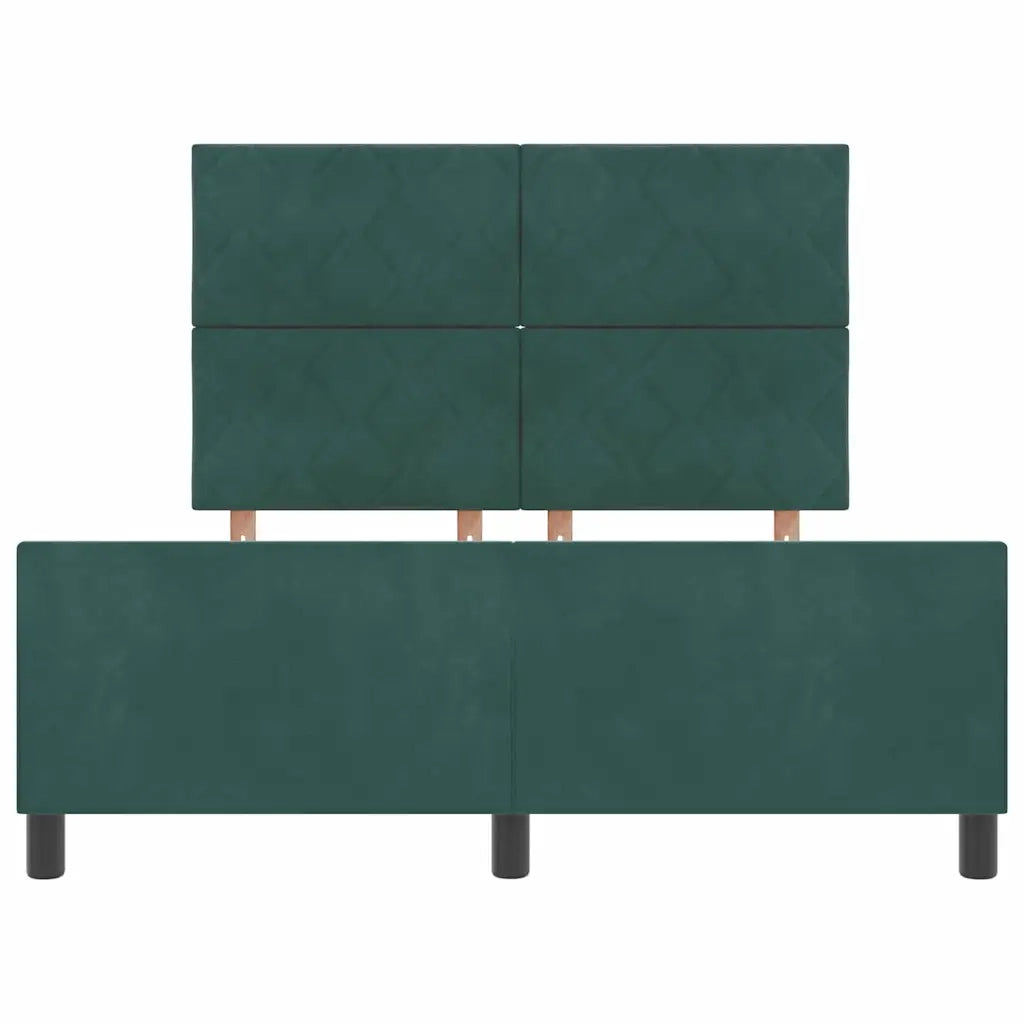 Letto a molle con testiera Verde Scuro 160 x 200 cm Velluto 3345020