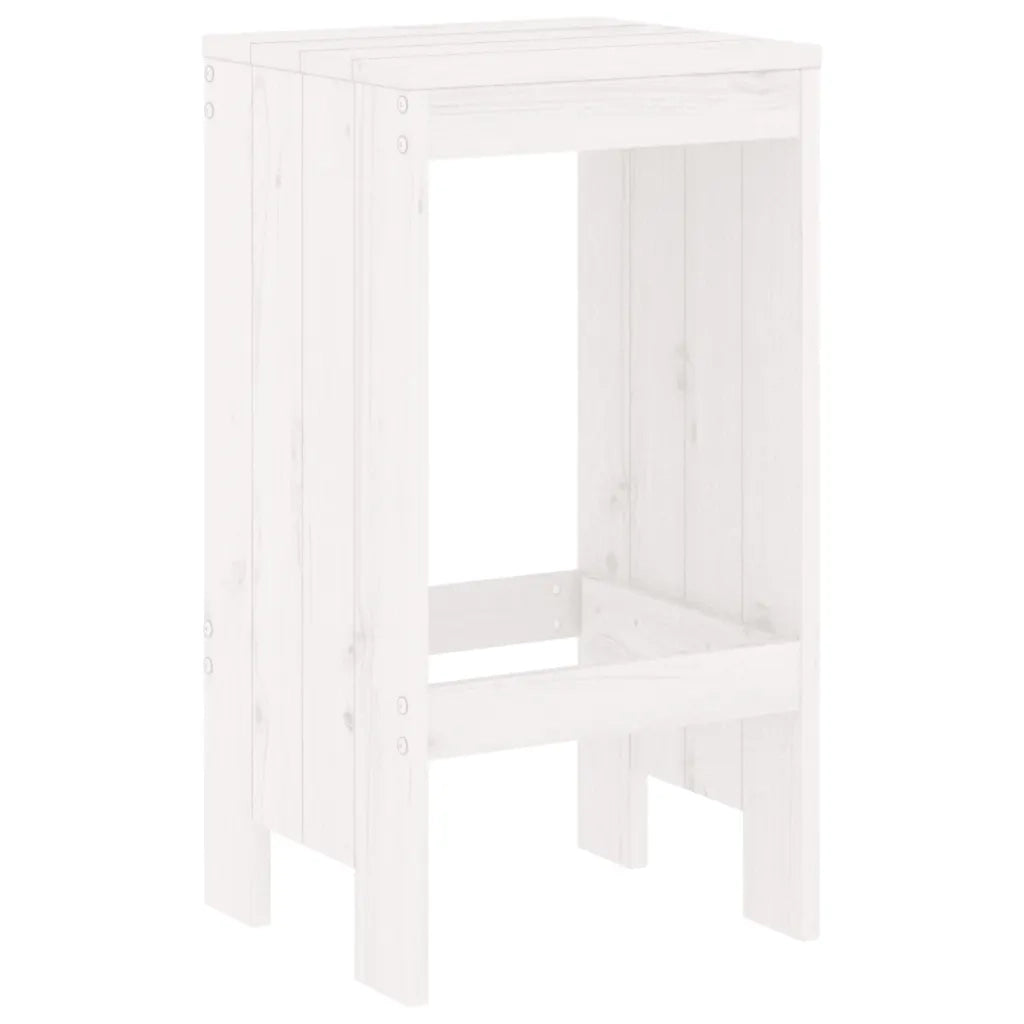Set Bar da Giardino 3 pz Bianco in Legno Massello di Pino