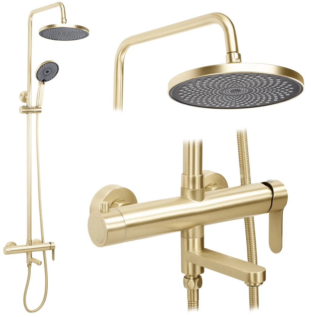 Set Doccia Rea Arcos Brush Gold