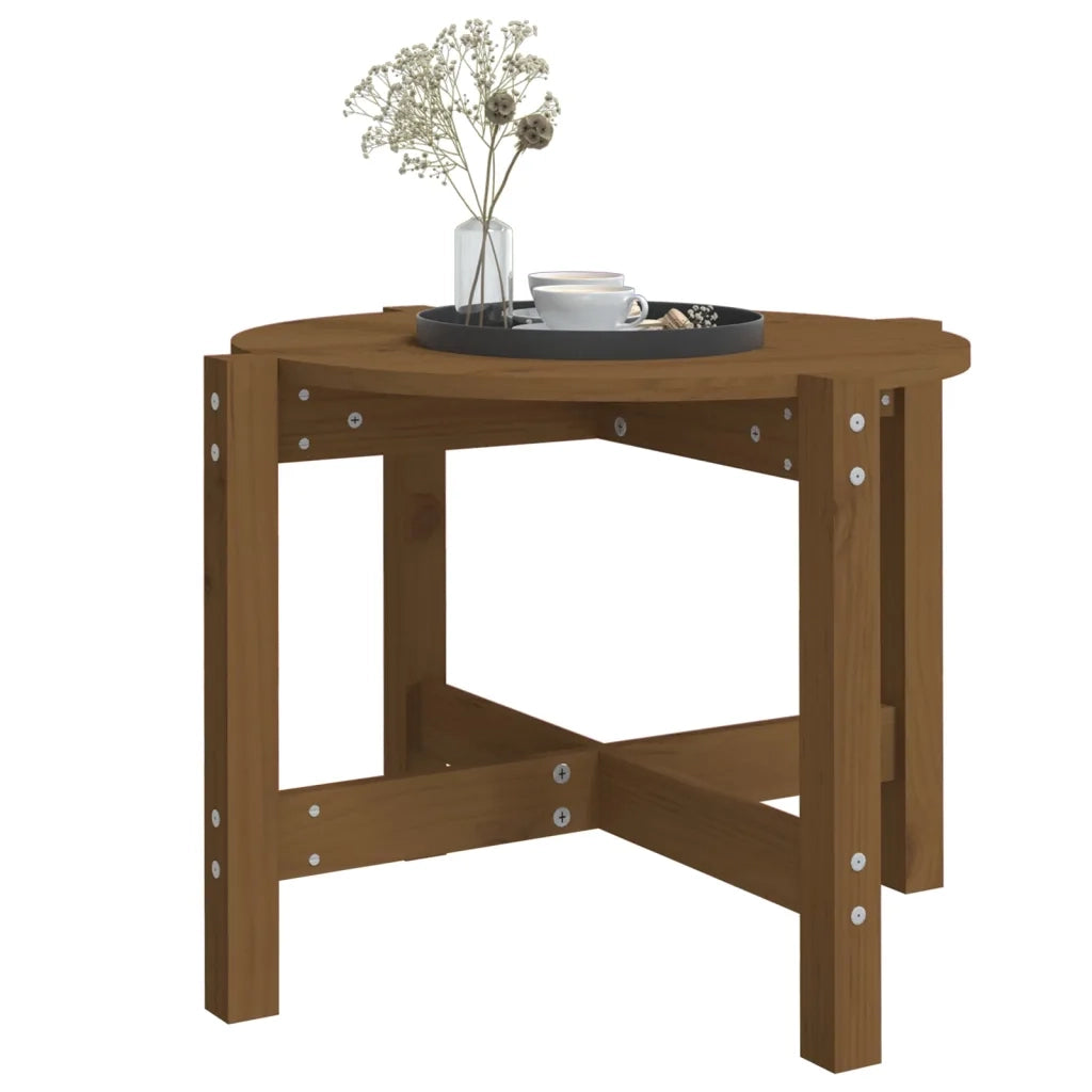 Tavolino da Salotto Miele Ã˜ 62,5x45cm in Legno Massello di Pino cod mxl 19867