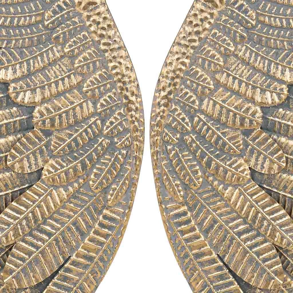 Decorazione da parete a forma di ali in metallo placcato oro 52,5x6x119h cm