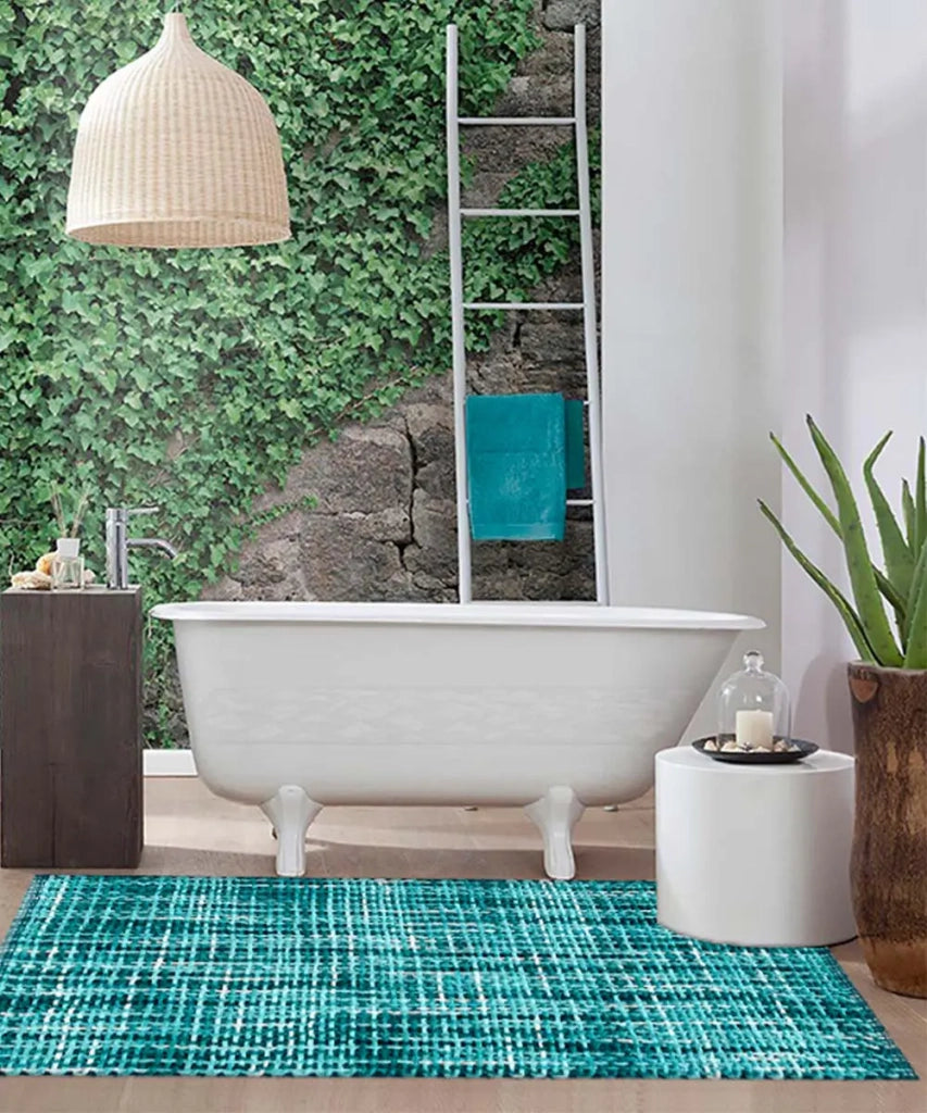 Tappeto bagno CRAZY TIFFANY cm.50x80 in micorfibra misto cotone, morbido antiscivolo lavabile in lavatrice, tappetino lavello sanitari