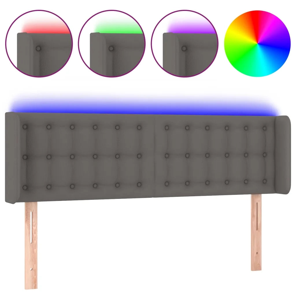 Testiera a LED-Testata con LED Grigio 147x16x78/88 cm in Similpelle 868774