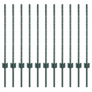 Palo della recinzione 11 pz Verde 120 cm Acciaio CFW3015421