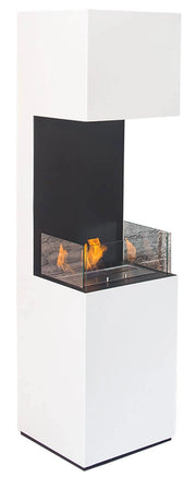 Camino a Bioetanolo da Pavimento 40x40x150 cm Karlsen Livigno Bianco