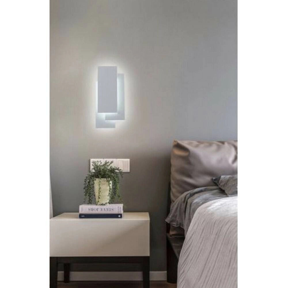 Trade Shop - Applique Led Rettangolo Comodino Abat Jour 12 W Luce Fredda Calda Naturale E41 -