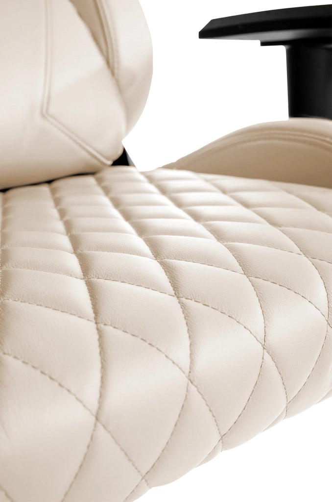 Sedia da ufficio Keren in pelle vera crema